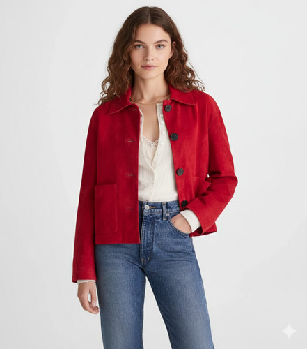 Veste port cuir daim - veste,