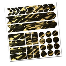 28 Pièces Set Velo Cadre Film Protecteur Autocollant MTB Avenir Or Métallique V2