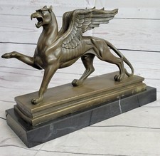 Merveilleux Style Art Nouveau Gothique Gargouille Griffin Bronze Sculpture Fonte