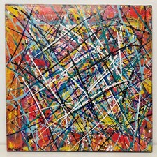 Tableau Acrylique SILVANO 50x50 cm FIREWORKS 5 2019 Chassis toile coton