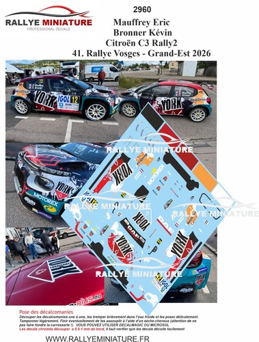 Decals ref 2960 citroën - 1/43,