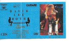 RARE/ TICKET BILLET CONCERT - DAVID LEE ROTH VAN HALEN LIVE GRENOBLE FRANCE 1991