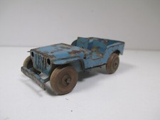 JEEP WILLYS Bleu Blue Blau par POLICHINELLE Jouet en tole Made in France au 1/43