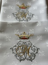 6 serviettes table, Brodées