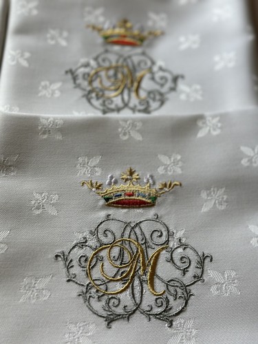 Serviettes table brodées - 6,