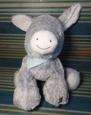 GS / doudou peluche âne gris Regliss KALOO bandana bleu grand modèle