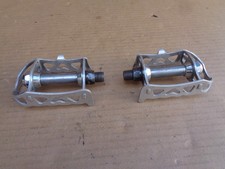 Paire de pédales LYOTARD acier et aluminium vélo vintage pat Anglais  9/16 L R