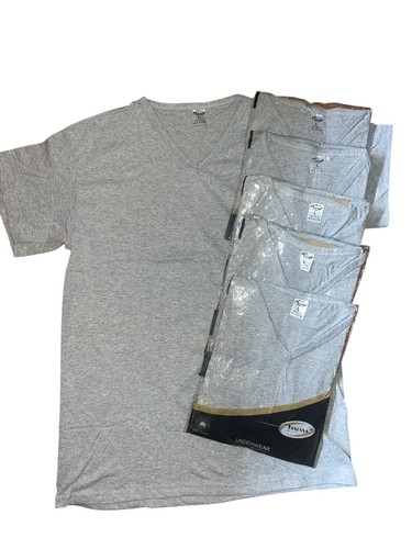 Tshirts col pointe gris - 6,