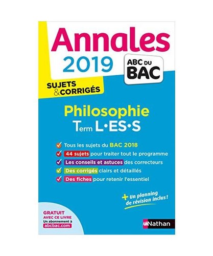 Annales bac 2019 philosophie - annales,