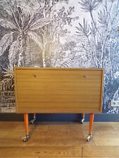 MEUBLE HI-FI VINTAGE-DESIGN 70-Mélaminé-pieds à roulettes