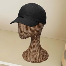 Présentoir de chapeau en rotin Tête de mannequin pour perruque Support de