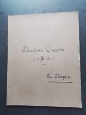 PARTITION ANCIENNE  PIANO - CHOPIN - 2ème CONCERTO OP 21 pour piano seul