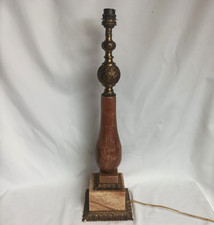 Ancienne lampe de table en albâtre et bronze XXe S. Etat de marche Hauteur 46 cm