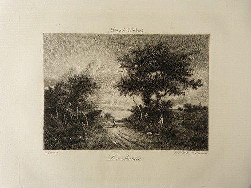 Gravure burin chemin - gravure, "le