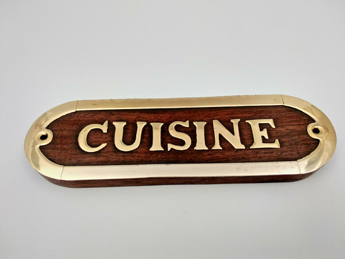 Plaque porte bois laiton - et,
