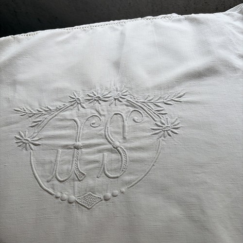 Drap brodé monogramme 25 x - drap, 2.25