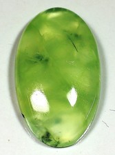 Pierre précieuse cabochon ovale préhnite rutile vert naturel 35 ct 6 x 18 x 3...