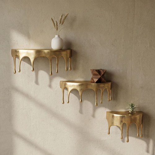 étagère murale aluminium - aluminium, or