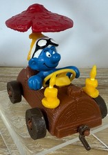 Les Schtroumpfs Schleich 40232 Pilote('78) et Voiture Champignon(1982)