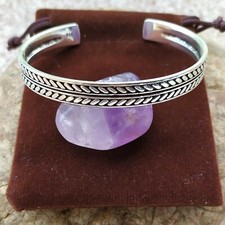 Jonc Bracelet Viking Revêtement Argent Massif 925 Celtique Fait Main