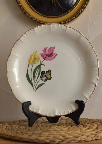 Assiette plate vintage - , tulipes