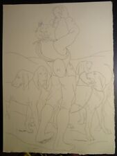 Pierre-Yves TRÉMOIS (1921-2020) GRAVURE ORIGINALE CHASSE à COURRE VENERIE 1945 d