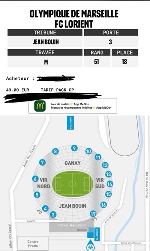 Billets places match - match,