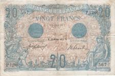 FRANCE - 20 FRANCS BLEU type