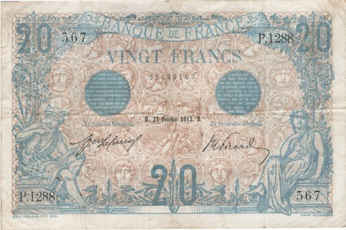 France francs bleu type - -,