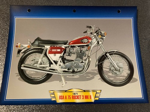 Carte fiche moto - bsa, a