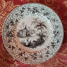 Assiette en faïence David Johnston Bordeaux