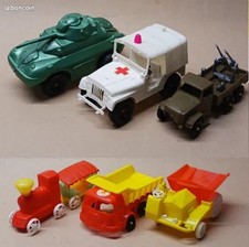 Jouet Ancien VÉBÉ camion transport de troupe - Militaire - Soldat - Tôle vintage