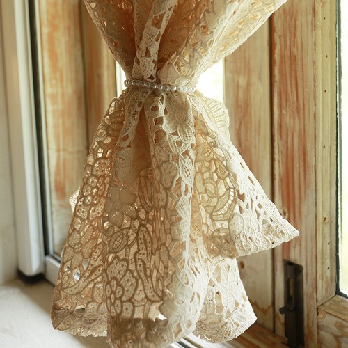 Dentelle court demi rideau - dentelle,