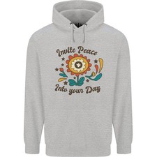 Invitation Paix Dans Your Day Hippie Amour 60s Hommes 80% Coton Capuche