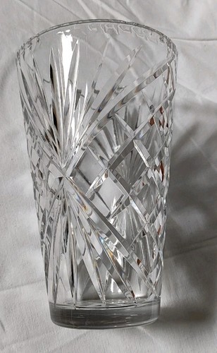 Vase verre taillé épais - vase,