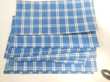 Lot de linge jouets MOULIN ROTY : 7 serviettes a carreaux bleues