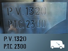Pochoir plaque de tare pour Citroën HY P.V. 1320