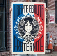 Shepard Fairey (OBEY) - Liberté Egalité Fraternité- Open Edition - SIGNED - 2025