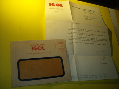 Lettre epoque 1961 entre - lettre,