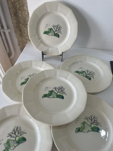 Assiettes plates digoin - 6,