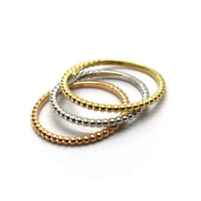 3 Anneaux En Or Jaune, Blanc