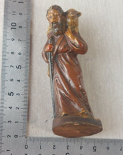 Ancien santon, berger, en bois sculpté peint, à identifier