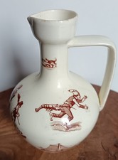 N°2 Ancien très joli petit cruchon RARE DÉCOR fin 19ème faïence de Lunéville C5