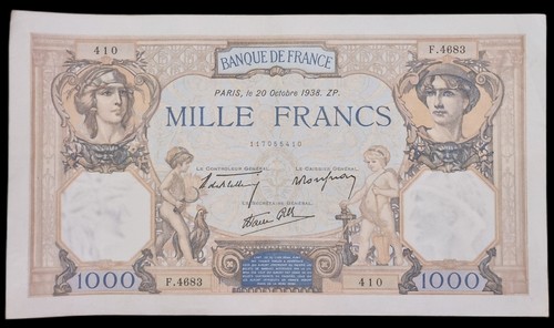 1000 francs 1938 - francs,