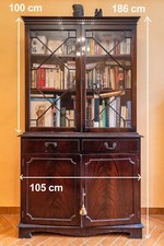 Bibliothèque style anglaise marron foncé en très bon état