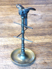 ancien porte montre et bagues en bronze surmonté d'un perroquet XIXème siècle