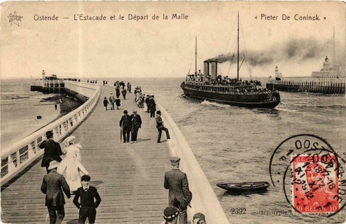 Cpa ostende estacade et - ak,