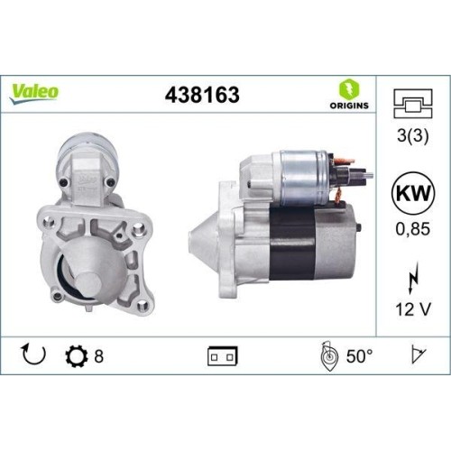 Démarreur valeo 438163 - démarreur,