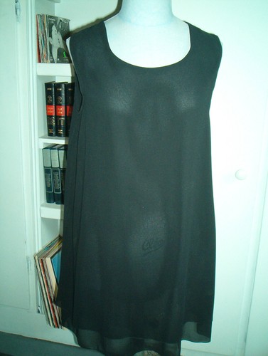 Robe voile polyester noir t - ,