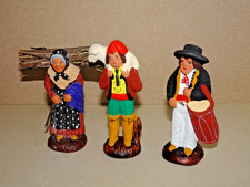 7 cm Lot santon ancien Castelin Peirano tambourinaire berger femme fagot crèche